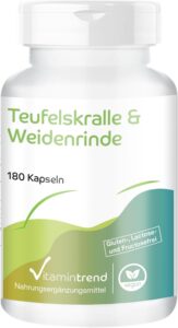 Vitamintrend Griffe du diable et écorce de saule, 180 gélules, facile à avaler, extraits a