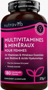 Nutravita Multivitamines et Minéraux pour Femmes - 180 Comprimés Végans