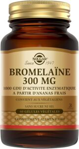 Solgar Bromélaïne 300 mg - Enzyme d’Ananas - Végan - 60 Gélules Végétales