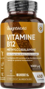 Vitamine B12 Méthylcobalamine 1000mcg 450 Micro Comprimés, Vitamine B12 Vegan, +12 Mois d'