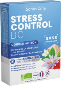 SANTAROME Stress Control Bio - Safran, Rhodiola & Ashwagandha - 30 Gélules