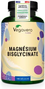 Magnesium Bisglycinate 300 mg | 180 Gélules | Dosage Elevé + Haute Biodisponibilité | Anti