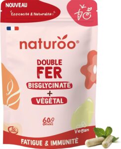 Double Fer : Végétal (Arbre à Curry) + Bisglycinate - 60 Gélules Vegan (2 mois) - Fatigue,