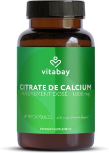 Vitabay Calcium 1000 mg - 90 gélules véganes au citrate de calcium