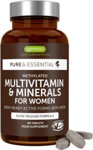 Multivitamines et Minéraux pour Femmes, Vitamines Méthylées & Bioactives, avec Fer Bisglyc