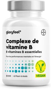 Vitamine B Complex, Contient Toutes les Vitamines B, B1 B2 B3 B5 B6 B7 (Biotine) B9 (Acide