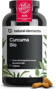 Curcuma Bio avec du poivre noir – 240 gélules – 2 900 mg de curcuma bio par dose journaliè