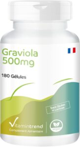 Vitamintrend Graviola hautement dosée 500 mg, 180 gélules, issue du fruit de graviola, ann