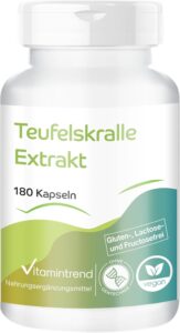 Vitamintrend Gélules de griffe du diable hautement dosées 1530mg d’extrait, 180 pièces, fa