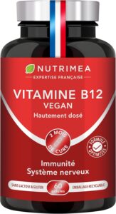 Vitamine B12 | 1000 µg | Adapté aux Végétariens et Vegan | Cyanocobalamine
