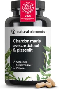 Complexe Chardon Marie, Pissenlit et Artichaut – 120 gélules (4 mois) – Fortement dosé ave