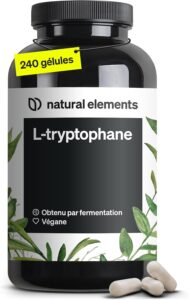 L-Tryptophane 500mg par Capsule – 240 Capsules (8 mois d'approvisionnement) – Complément p