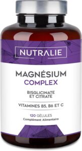 Magnésium Bisglycinate + Citrate 2145mg, Vitamines B5 B6 et C