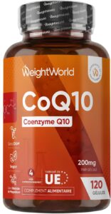 Coenzyme Q10 200mg, 120 Gélules, Ubiquinone CoQ10 Précurseur de l'Ubiquinol