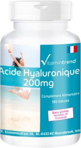 Vitamintrend Acide hyaluronique 200 mg, 180 gélules, facile à avaler, hautement dosé, comp