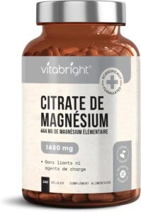 Magnésium Citrate en Gélules | 222 mg de Magnésium Élémentaire | 240 Gélules | Forme Bien