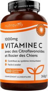 Nutravita Vitamine C 1000 mg - 180 Comprimés Véganes - 6 Mois