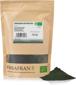 FRISAFRAN | Poudre de Spiruline Bio 500g | Spiruline Pure et Naturelle | Complément Vegan