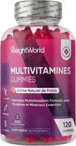 Gummies Multivitamines et Minéraux 120 Gummies 2 Mois de Stock, 13 Vitamines et Minéraux E