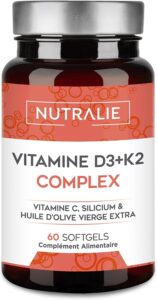 Vitamine D3 et K2 10000 UI - Immunité Os Muscles - Vitamine D3 K2 MK7 avec Vitamine C et H