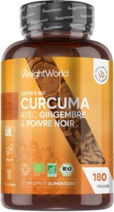 Curcuma Bio, Poivre Noir & Gingembre, 180 Gélules Vegan, Certifié AB