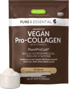 Collagène Vegan en Poudre Avancé avec Vitamine C, 11 g de Protéines, 21 Acides Aminés (y c