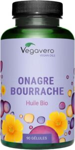 Onagre BIO + Bourrache - 700 mg | VEGAN & Naturel | Avec Omega 6 | Pour la Peau + Rééquili