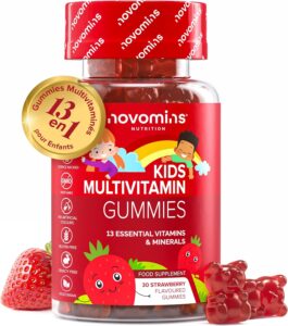 Multivitamines Enfants | 13 Vitamines pour Enfants | 30 Gummies | Novomins