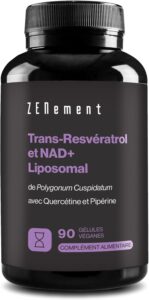 Trans-Resvératrol & NAD+ Liposomal - avec Quercétine - 90 Gélules Véganes