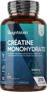 Creatine Monohydrate 270 comprimés Vegan, 3000mg par Portion, 3 Mois d'approvisionnement,