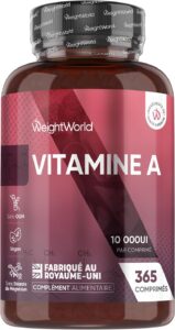 Vitamine A 10 000 UI - 365 Micro Comprimés Vegan - sous Forme d'Acétate de Rétinyle Vitami