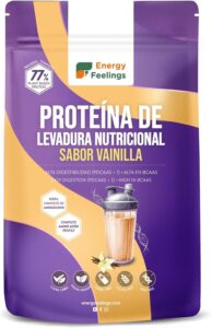 Energy Feelings Protéine Végétale de Levure Nutritionnelle 77% 1kg, Vegan Protein Powder,