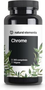 Chrome (picolinate de chrome) – hautement dosé, 200 μg de chrome par comprimé – 365 compri