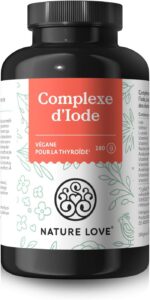 NATURE LOVE® Complexe d’Iode pour thyroïde - 180 gélules - iode, sélénium, L-tyrosine, vit