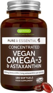 Igennus Oméga-3 Vegan Concentré À Base d'Huile d'Algues avec Astaxanthine