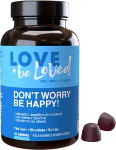 Gummies Safran, Rhodiola, L-Théanine | Anti-Stress et Bonne Humeur | 42 Gommes Vegan | Com