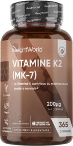 Vitamine K2 MK7 200µg par Comprimé - 365 Micro Comprimés Vegan pour 1 An