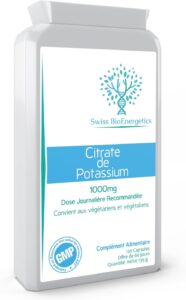 Swiss BioEnergetics Citrate de Potassium 1000mg 120 Gélules Végan Kéto