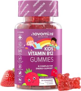 Vitamine B12 pour Enfants | 30 Gummies | Complexe de Vitamine B | Novomins