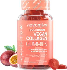 Gummies Collagène Végan | Vitamine C, Acide Hyaluronique, BCAA | Novomins