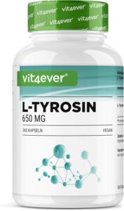 vit4ever L-Tyrosine - 365 Gélules - Extra haute dose avec 1300 mg par jour