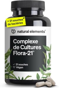 Probiotique Flore Intestinale – Complexe de cultures – 180 gélules gastro-résistantes – 21