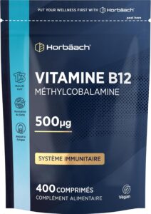 Vitamine B12 Vegan | 400 Comprimés pour 13 Mois | 500 mcg | Complément Alimentaire Avec Mé