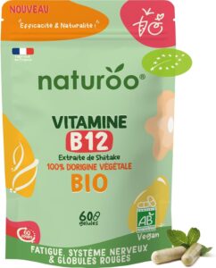 Vitamine B12 Bio | 60 gélules (2 mois) | 100% naturelle et végétale | Premium & Vegan | vi