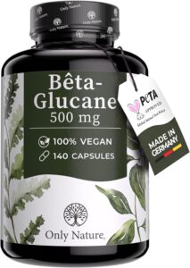 Beta Glucan 500 mg – 140 Gélules Vegan – Complément Alimentaire Beta Glucane – Fabriqué en