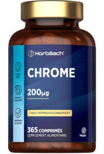 Chrome Picolinate | 200 mcg | 365 Comprimés Végan Pour 1 An | Complément Alimentaire Haute