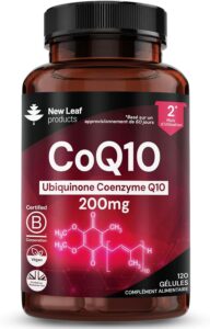 Complément CoQ10, Coenzyme Q10, Ubiquinol 200 mg, 120 Gélules Véganes 100% Pures et Nature