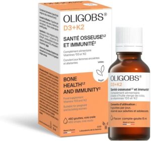 Oligobs D3+K2 Complément Alimentaire Vitamine D3 Végétale Lichen & K2Vital® MK-7 | Ossatur