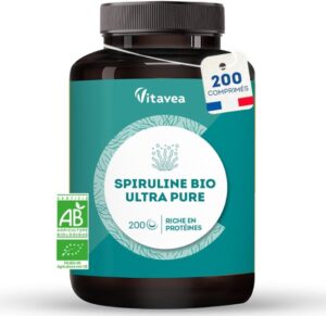 Spiruline BIO Ultra Pure 1500 mg - Sans Excipients, Riche en Protéines, Phycocyanine, Fer,