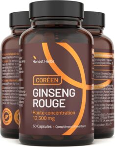 Ginseng Rouge de Corée Panax - Extra Fort 12 500 mg - 60 Gélules